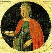 st agatha from the predella of the st anthony polyptych, Piero della Francesca